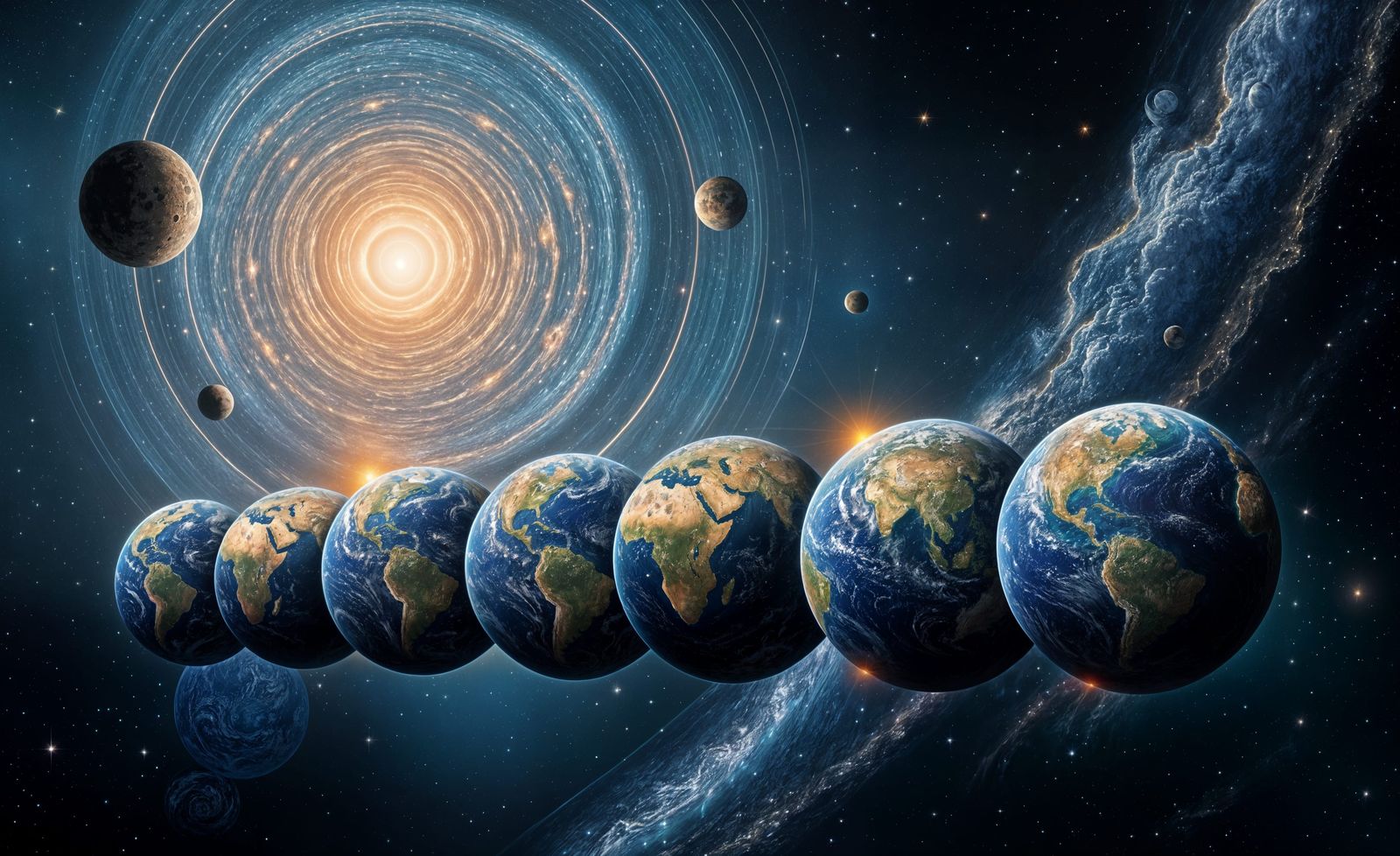Cosmic Multiverse: Rows of Alternate Earths