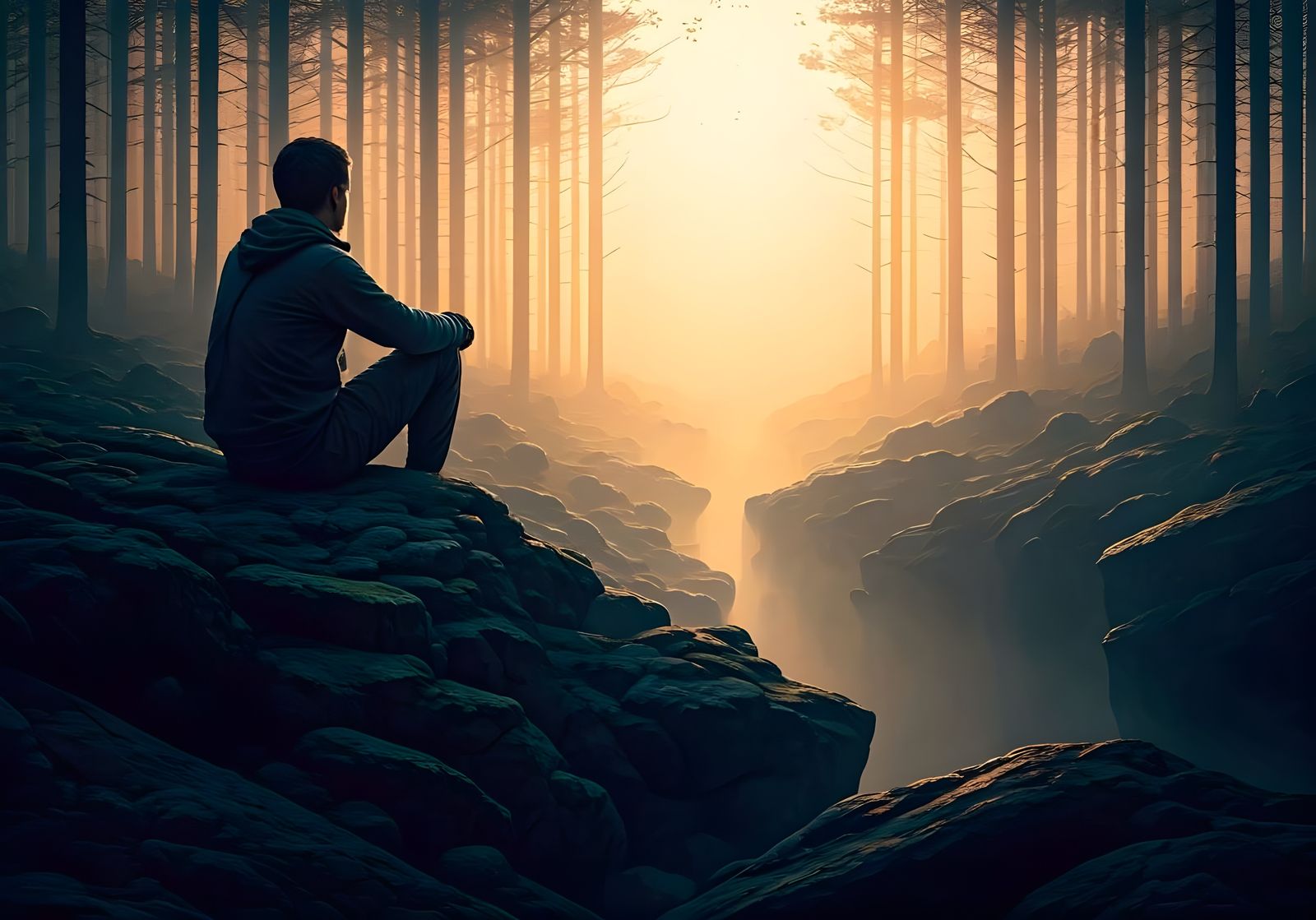 The Lonely Figure Contemplates Existence