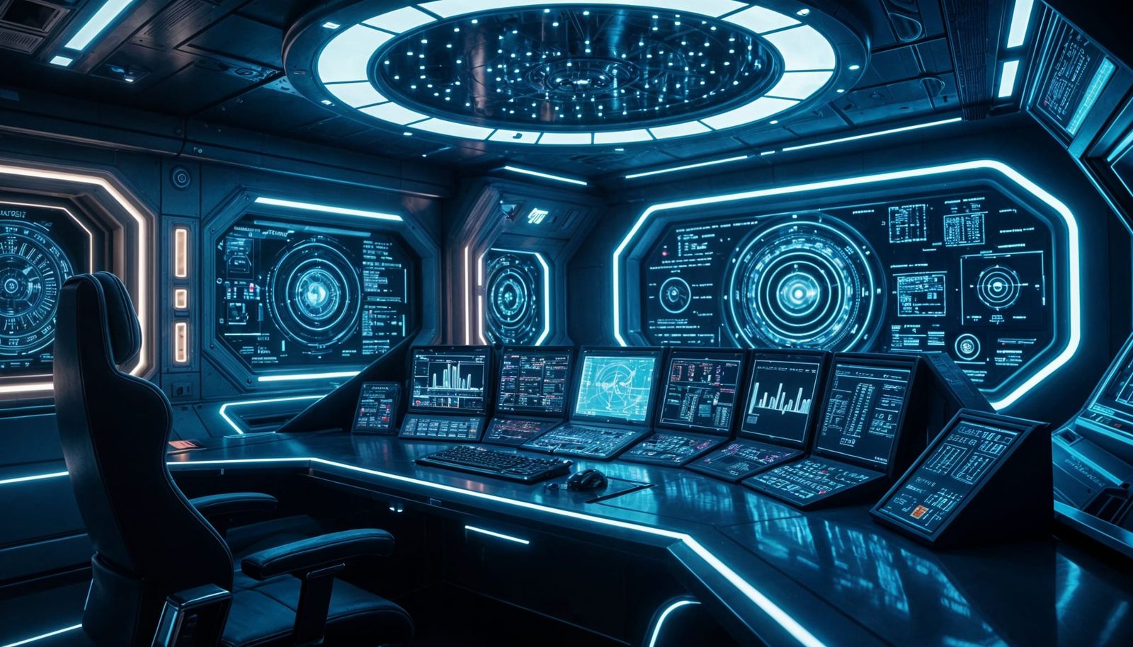 Luxurious Alien Spaceship Control Room Photography