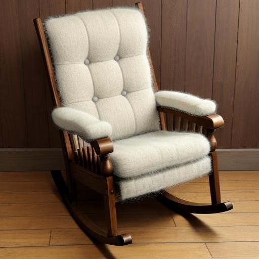 Mohair Teddy Bear in Rocking Chair