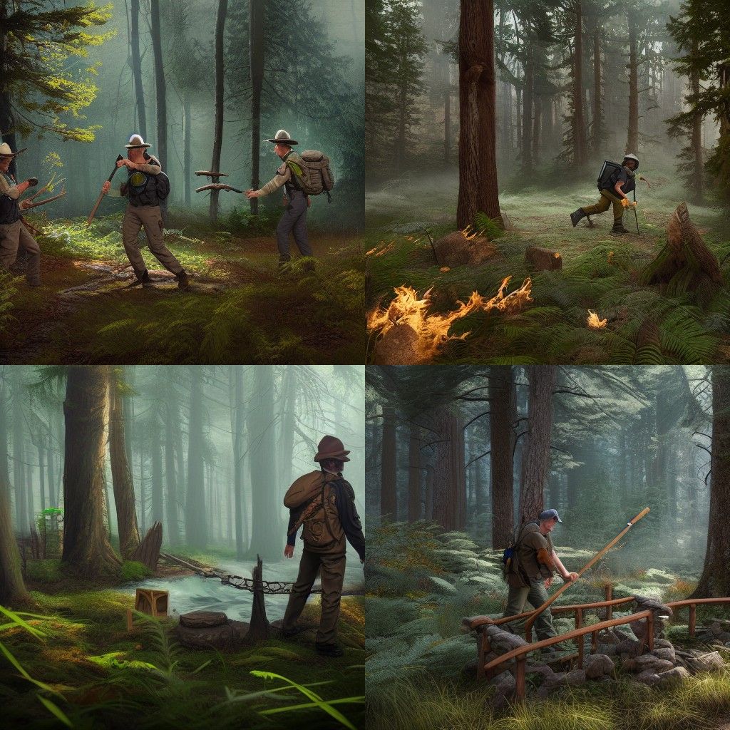 Forest Ranger Action Playset: Gouache Concept Art