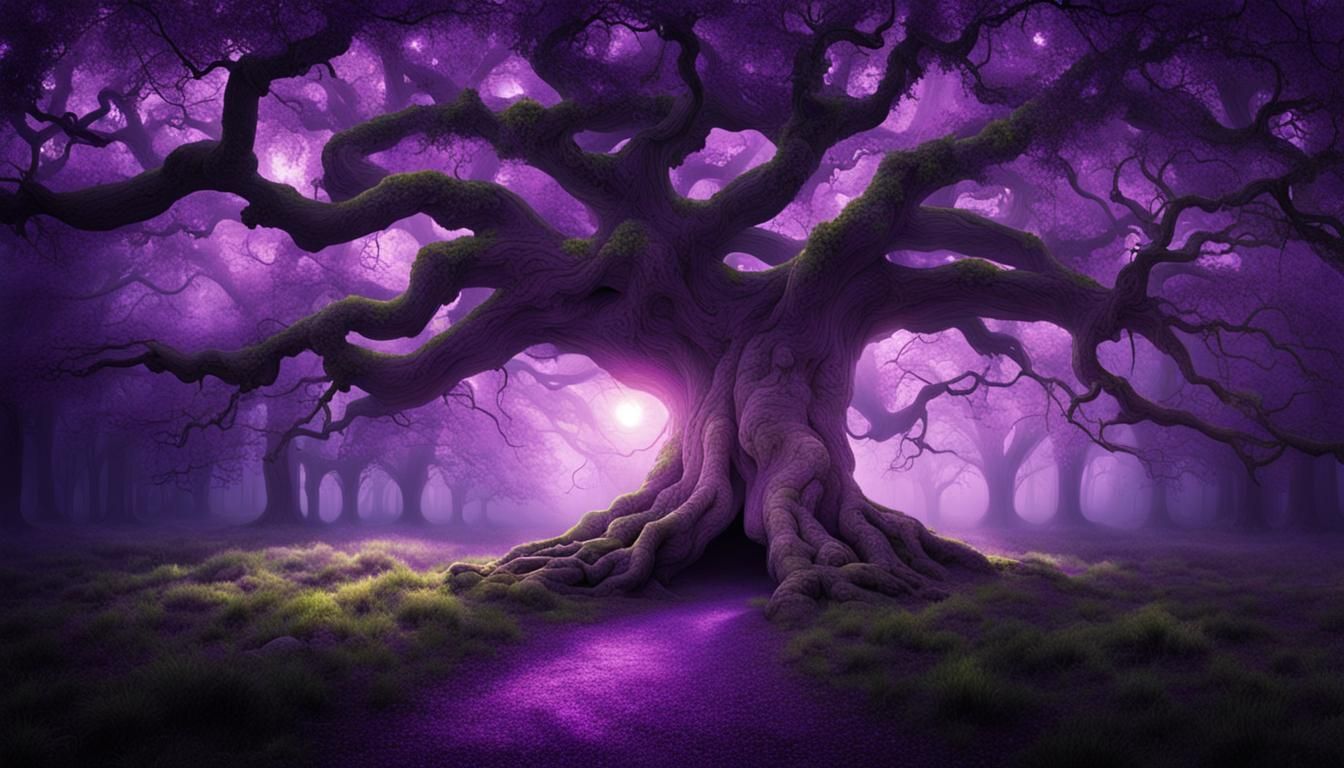 Mystical Oak Tree with Secret Magical Portal