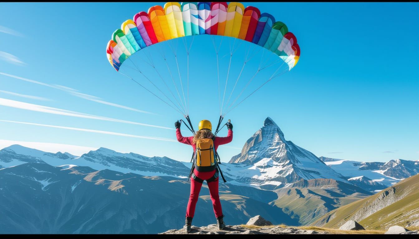 Base Jumper Leaps from Pyrenees Peak