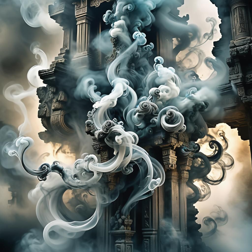 Smoke Elemental Materializing: Hyper-Realistic Digital Art