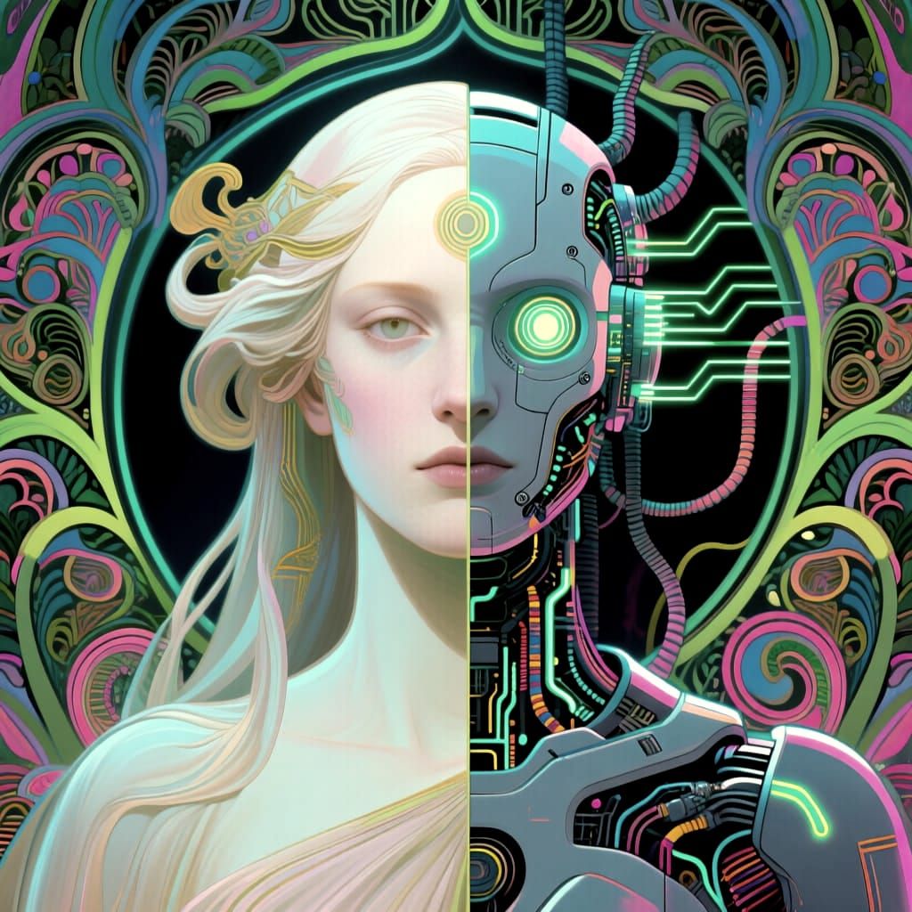Art Nouveau Goddess of the Digital Age