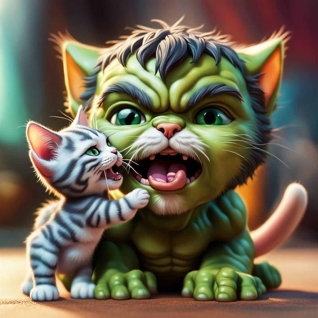Kitty Cuddles: Tiny Cat and the Hulk