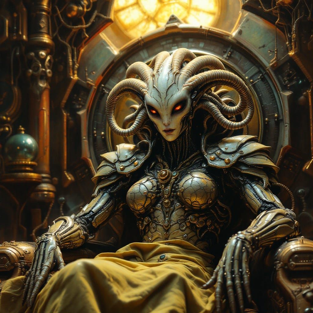 Alien Queen in Hyperrealistic Science Fiction Art