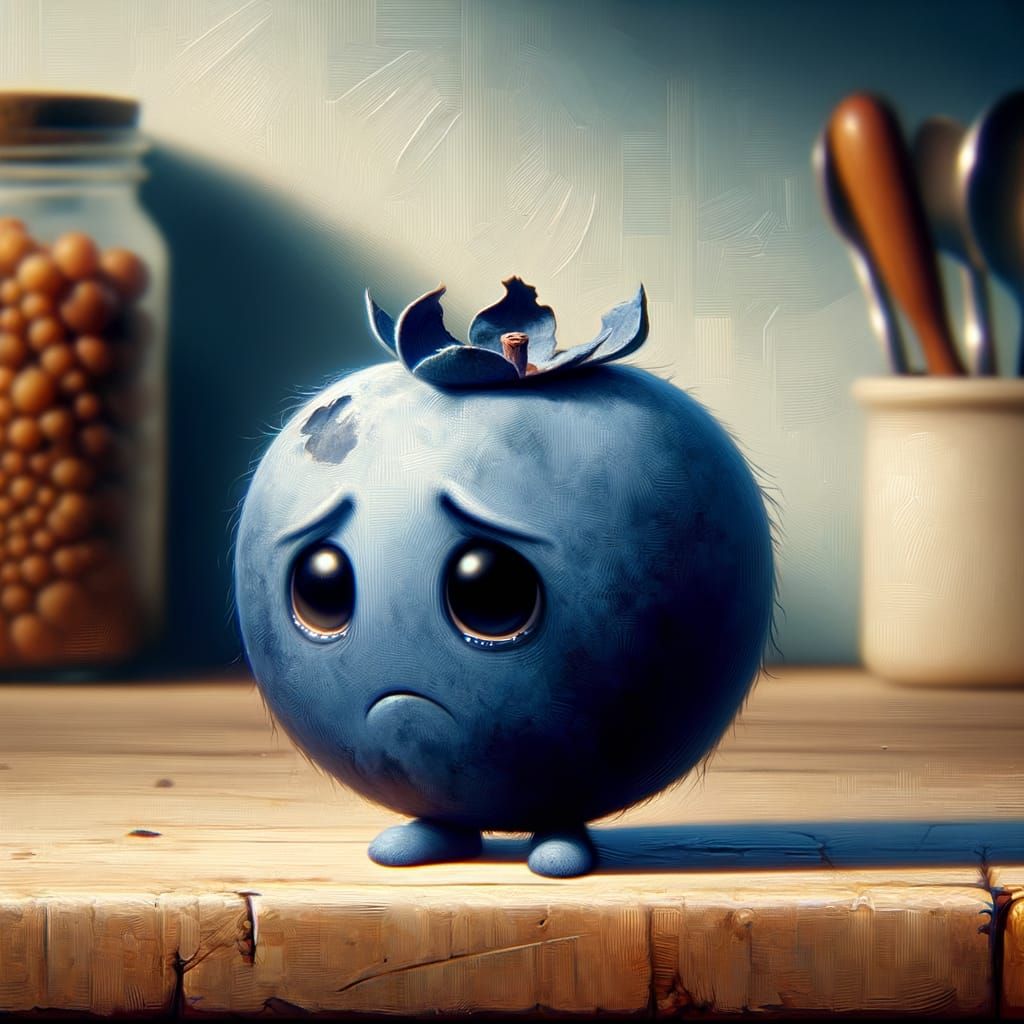 Endearing Blueberry in Oil Painting Style