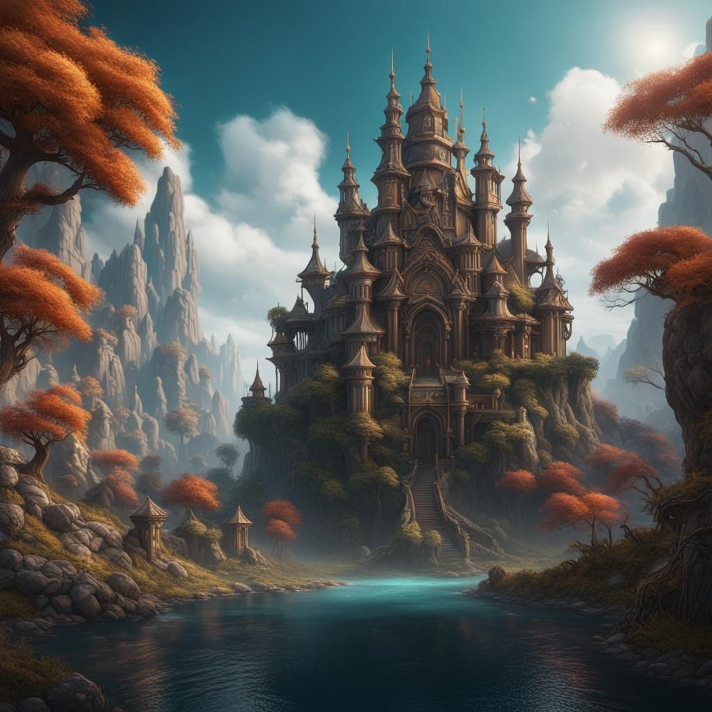 Fantastical Matte Painting of Tara in Deep Color