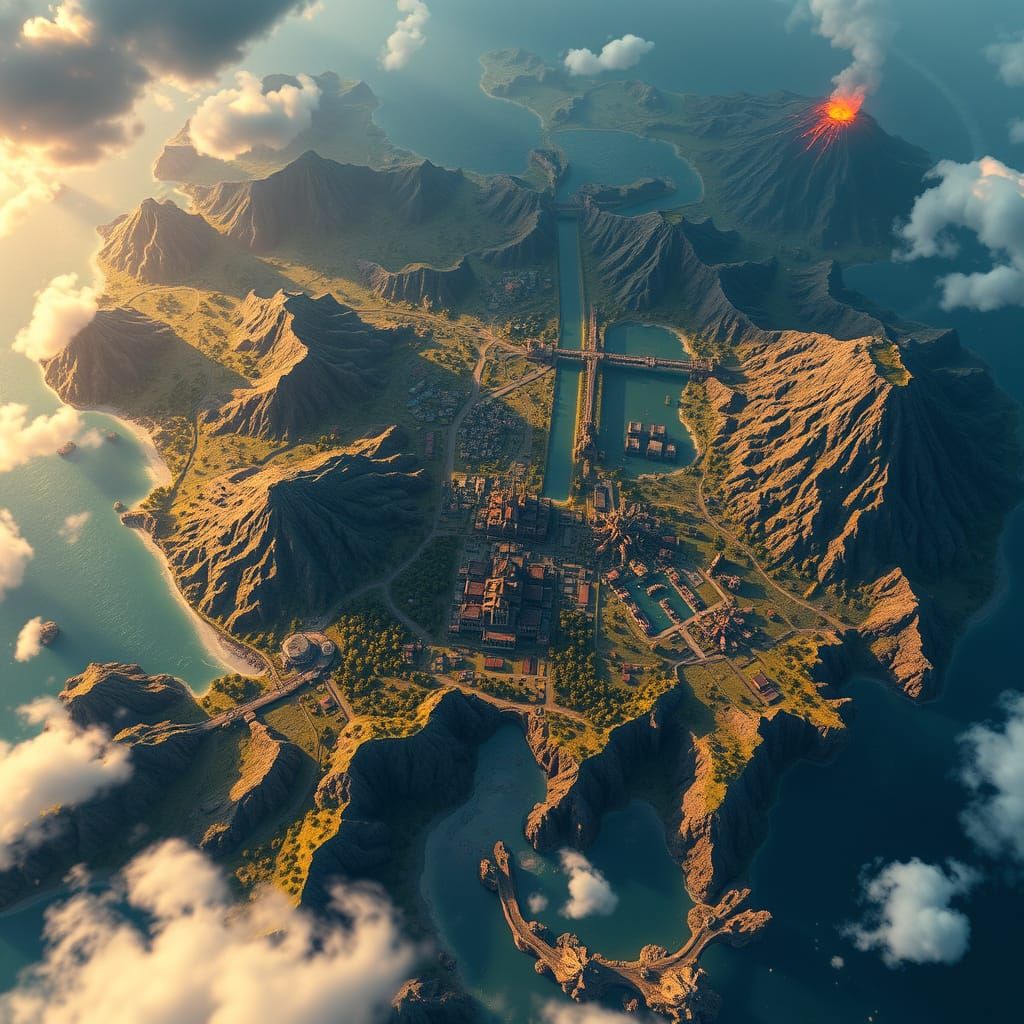 Fantasy Realm Panorama in Vibrant Colors