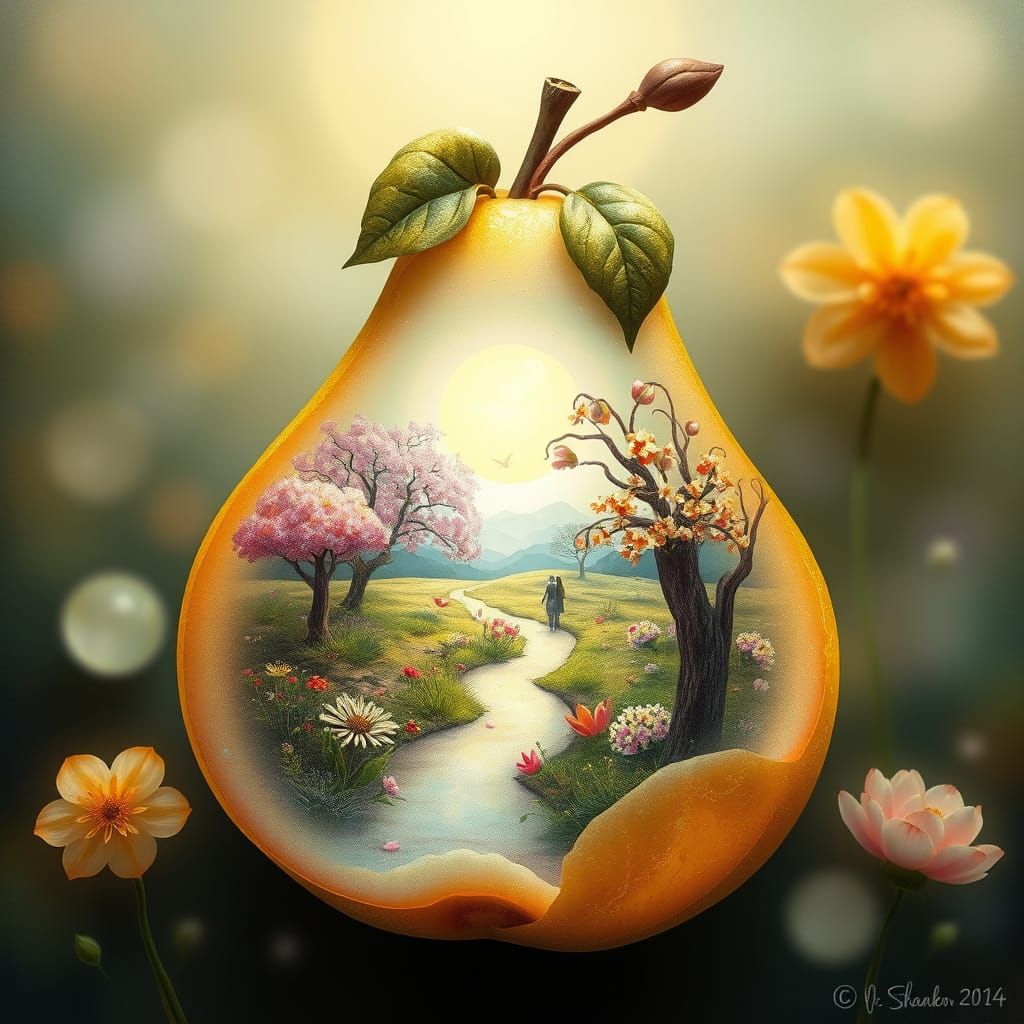 Enchanted Spring Oasis Within Pear