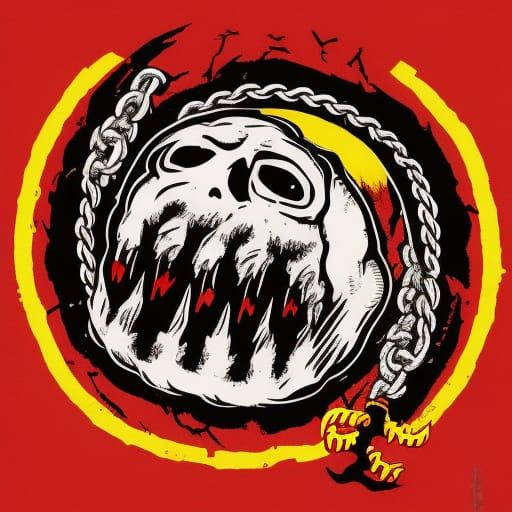 Furious Man in Grave: Pop Art Screen Print