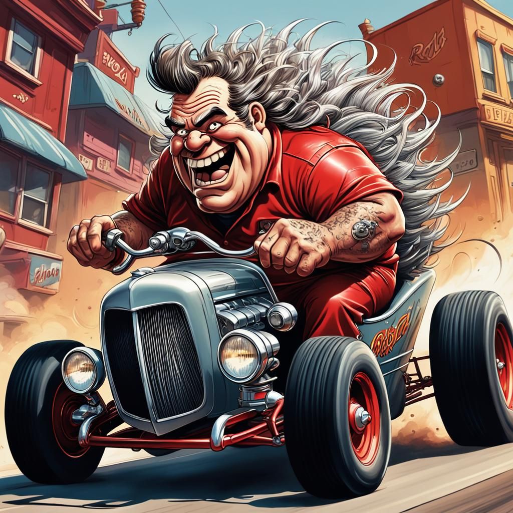 Mr. Gasser Drives Ratrod in Ed Roth Style