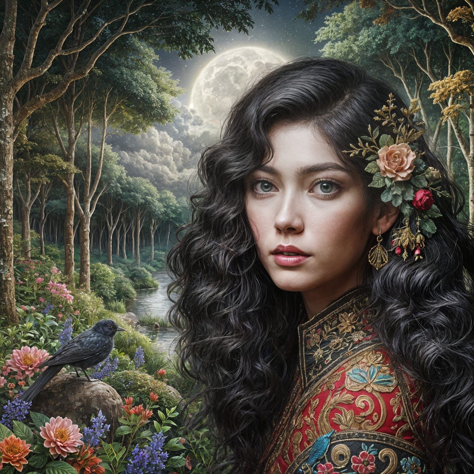 beautiful woman in a forest