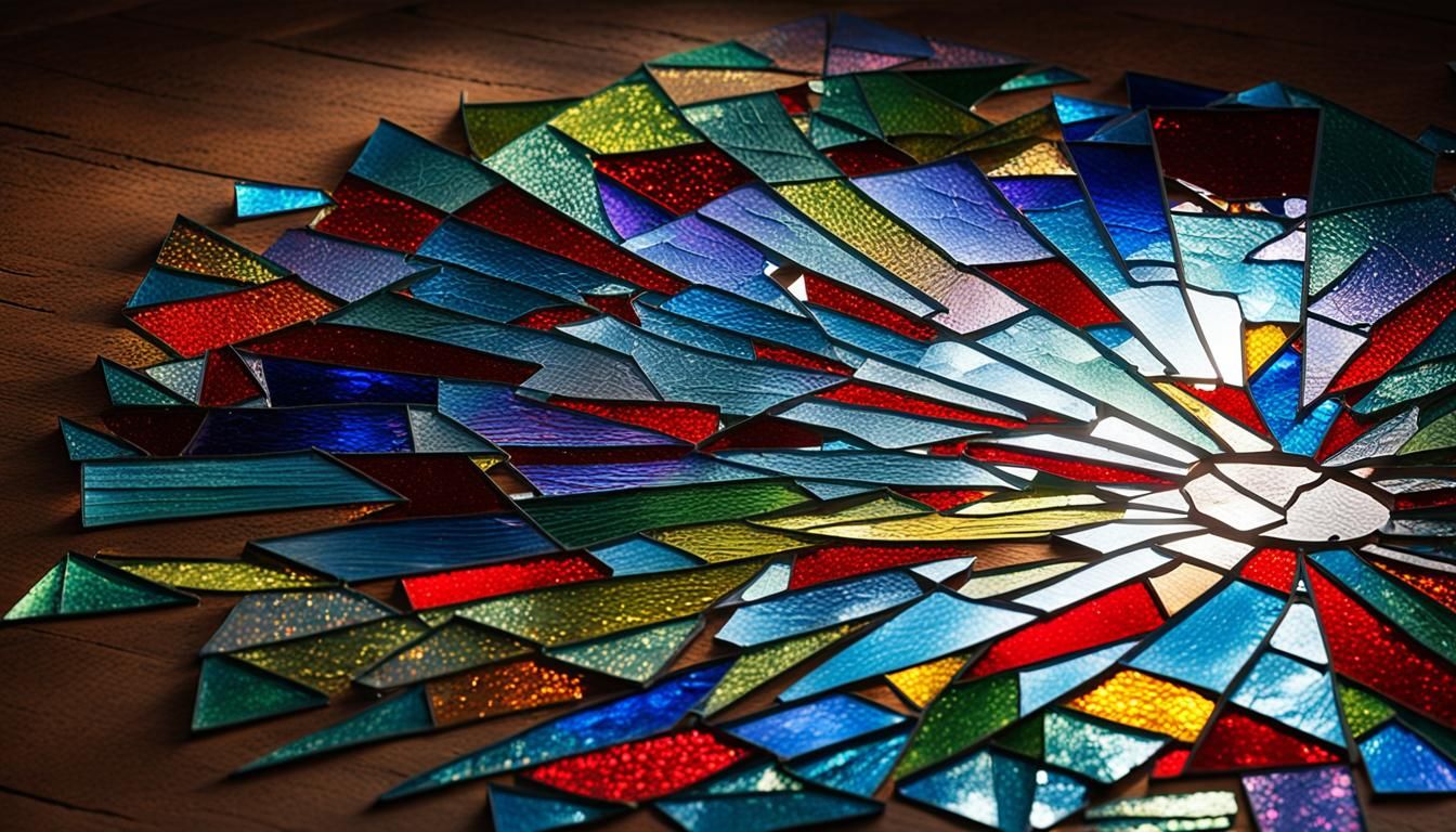 Stained Glass Reflections in Shattered Mirror