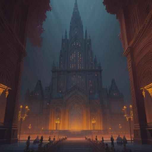 Gregorian Starway in Autumn: A Digital Matte Painting