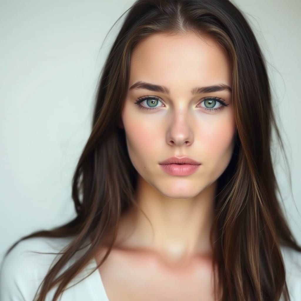 Gorgeous Young Woman With Lonely, Empty Gaze
