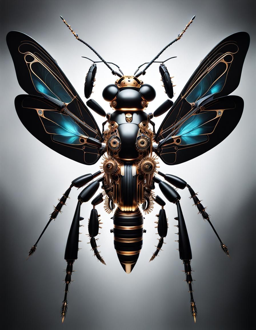 Cyborg Insect: X-Ray View in Detailed Fantasy Style