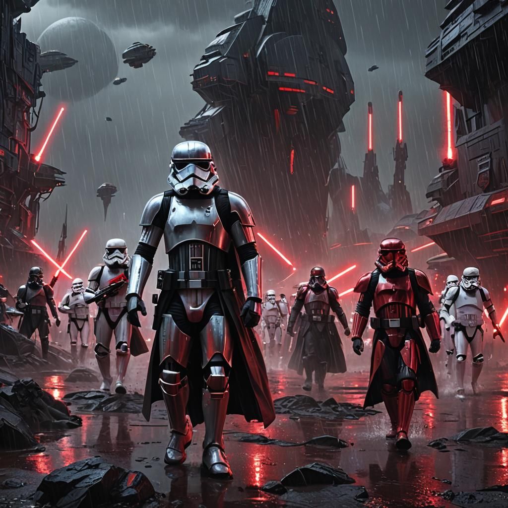 Sith Lord on a Star Wars Planet in the Rain