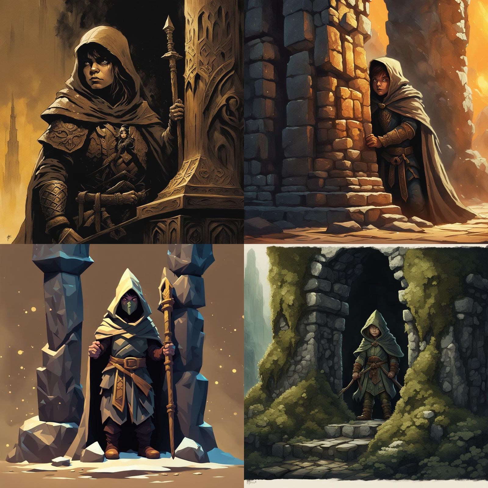 Halfling Ranger Hidden in Stone