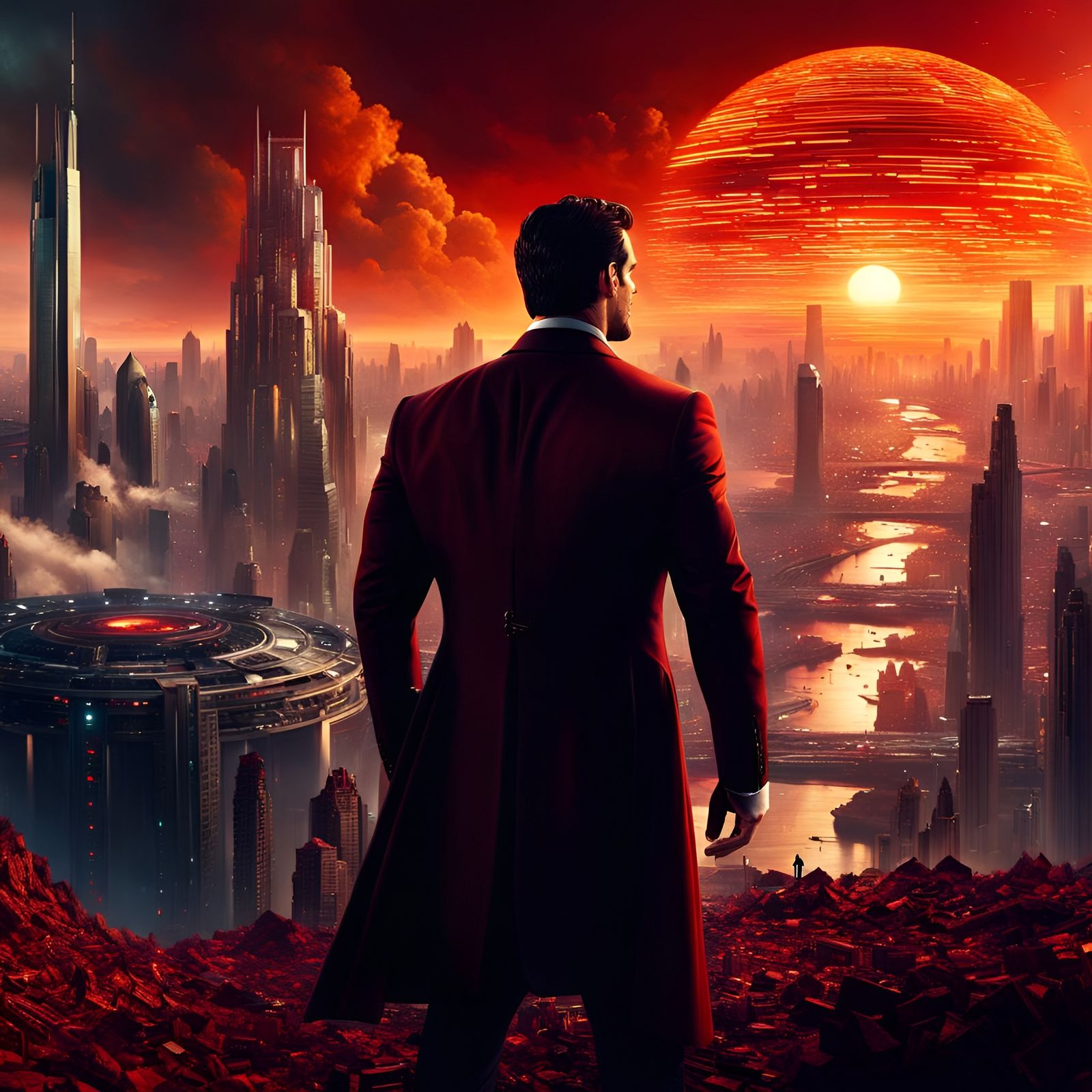 Dystopian Future: Man in Suit, Digital Art