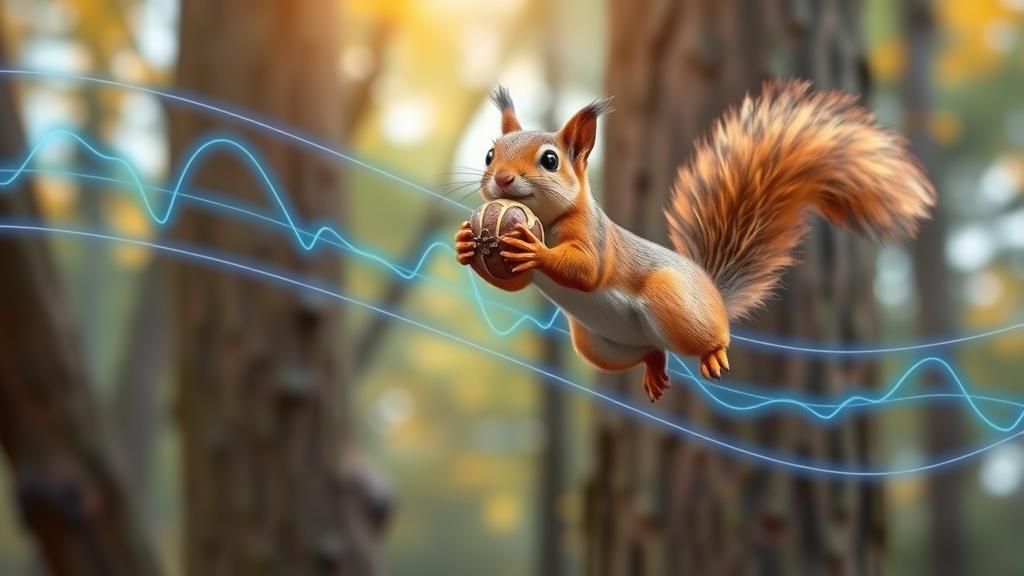 Flying Squirrel's Joyful Flight Over Forest