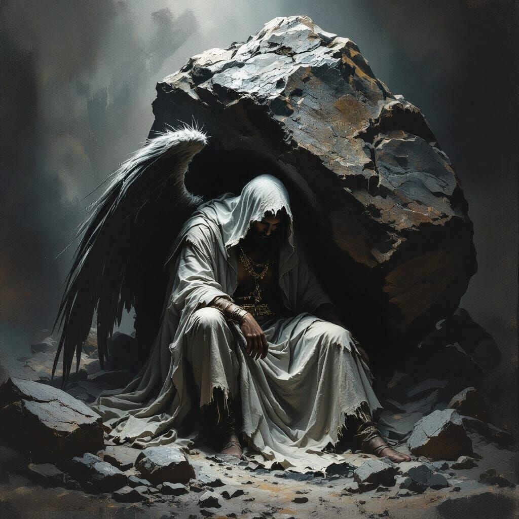 Archangel Azazel in Baroque-Inspired Dramatic Scene