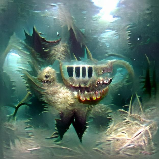 Underwater Monster with Big Teeth