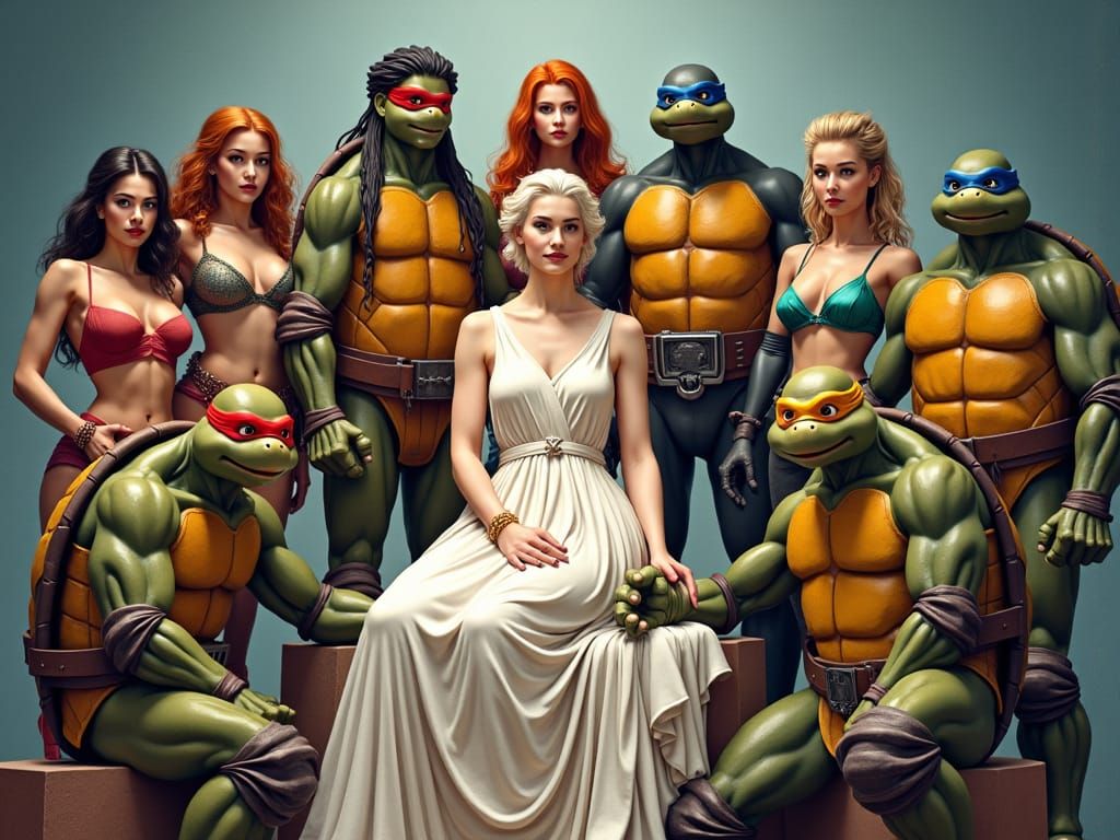 Dynamic Family Portrait in Comic Book Style