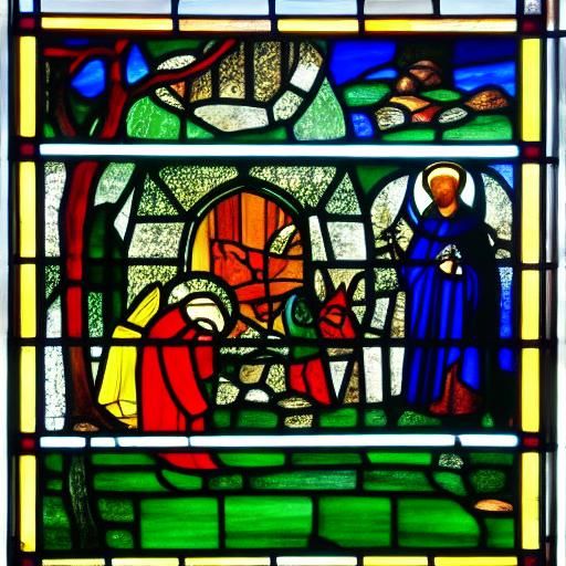 Stained Glass Rabbits and Hedgehogs, Rothko and Rublev Style