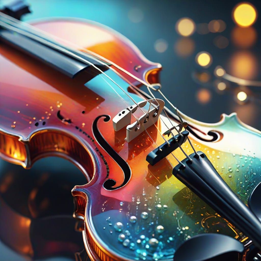 Spectacular Glass Violin in Vivid Detail