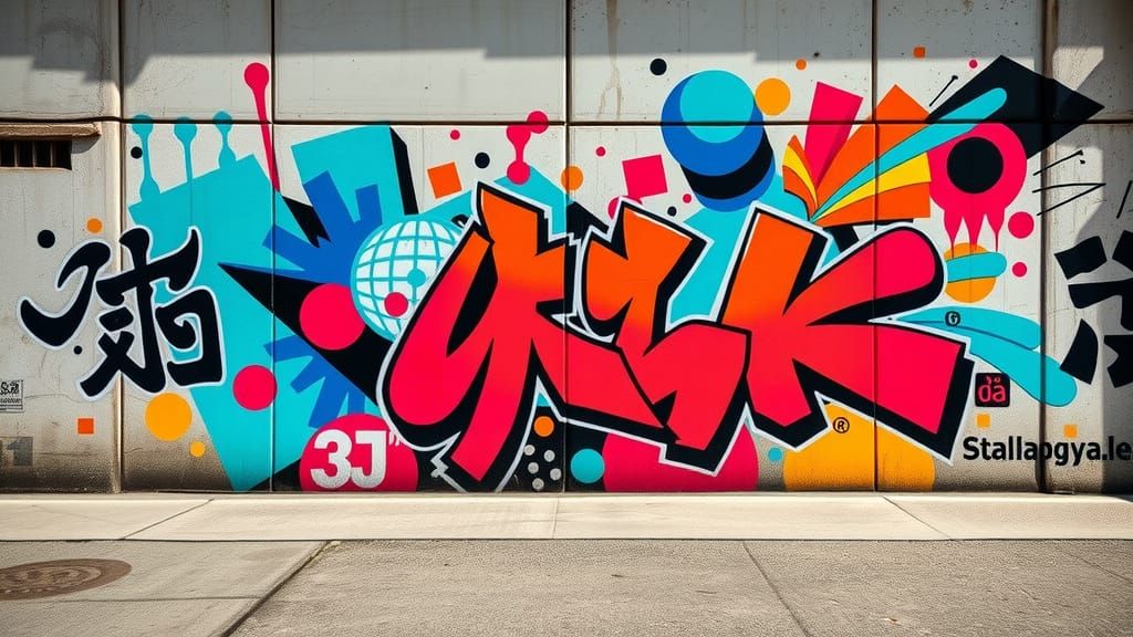 Neon Graffiti Mural Inspired by INQ Mobile