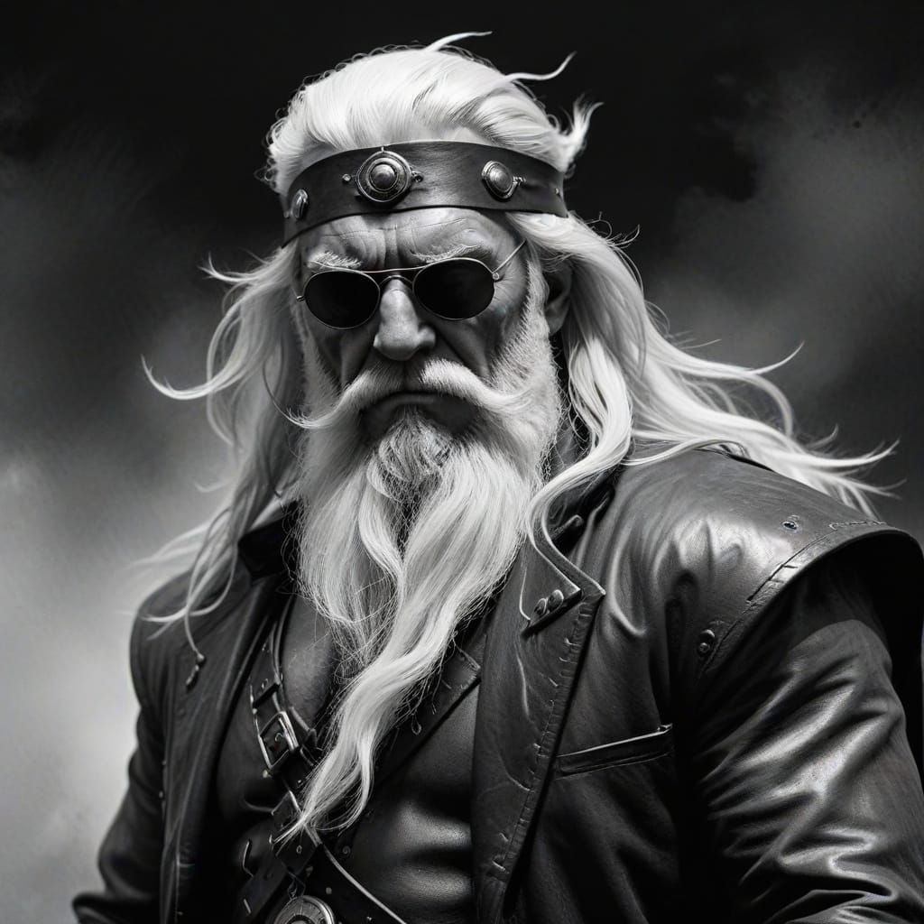 Odin in Noir Style with Leather Eye Patch