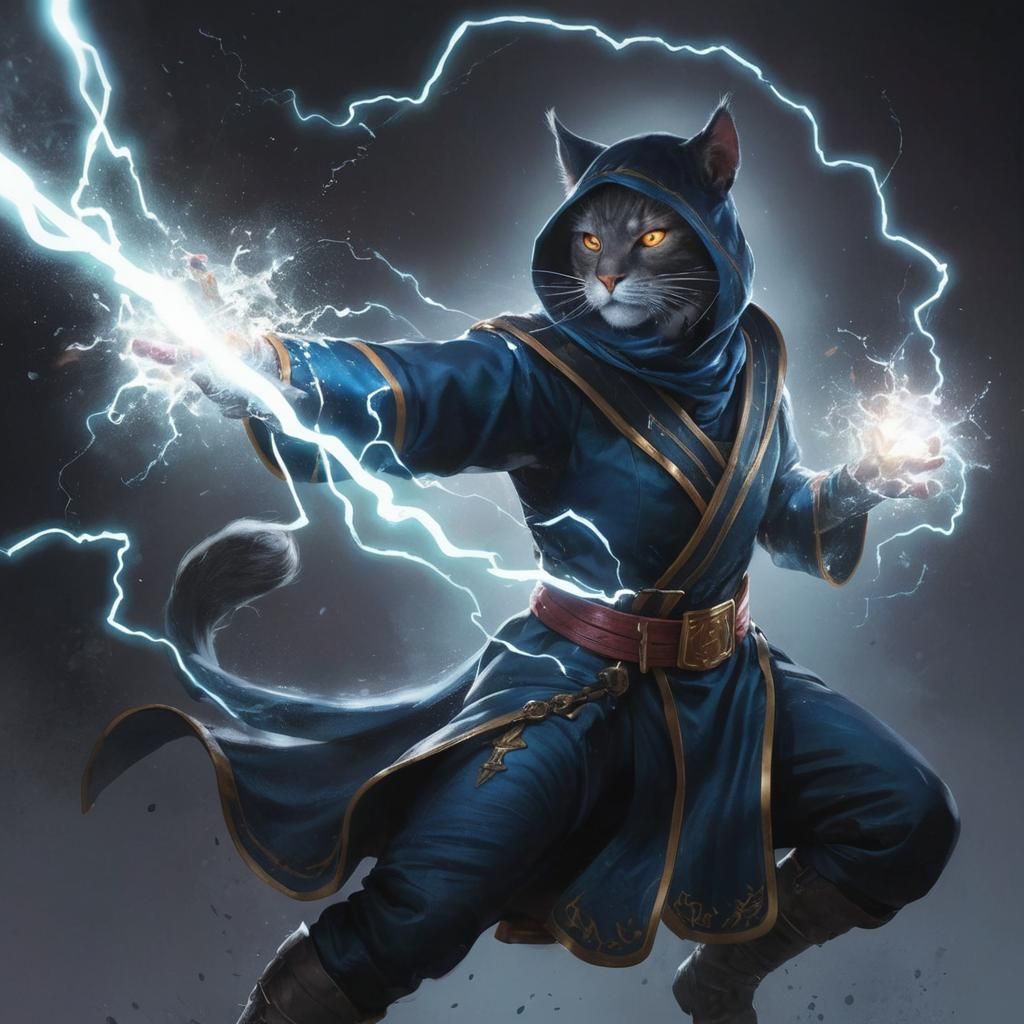 Intricate Tabaxi Warlock Concept Art