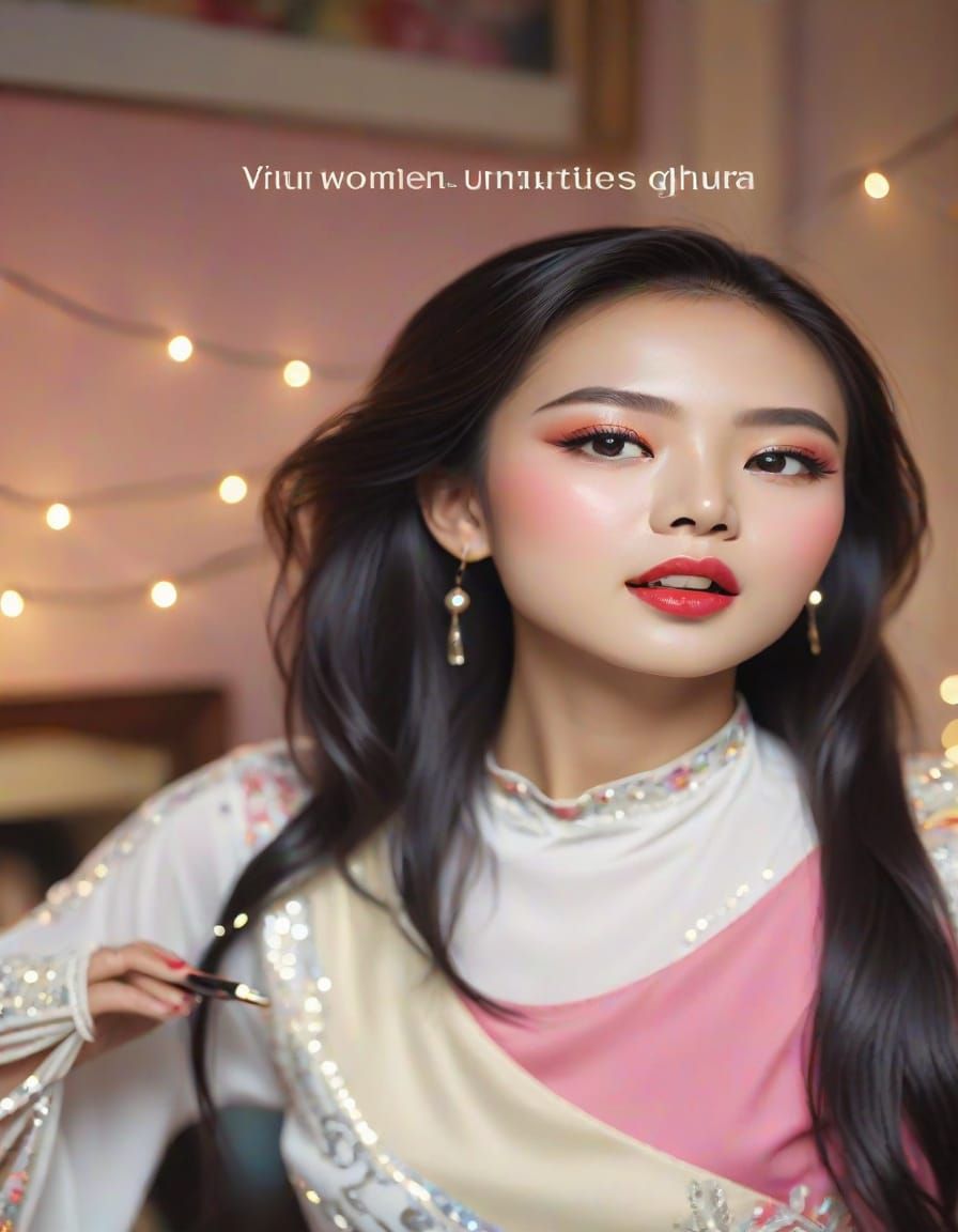 Confident Beauty in Vibrant Oil Painting