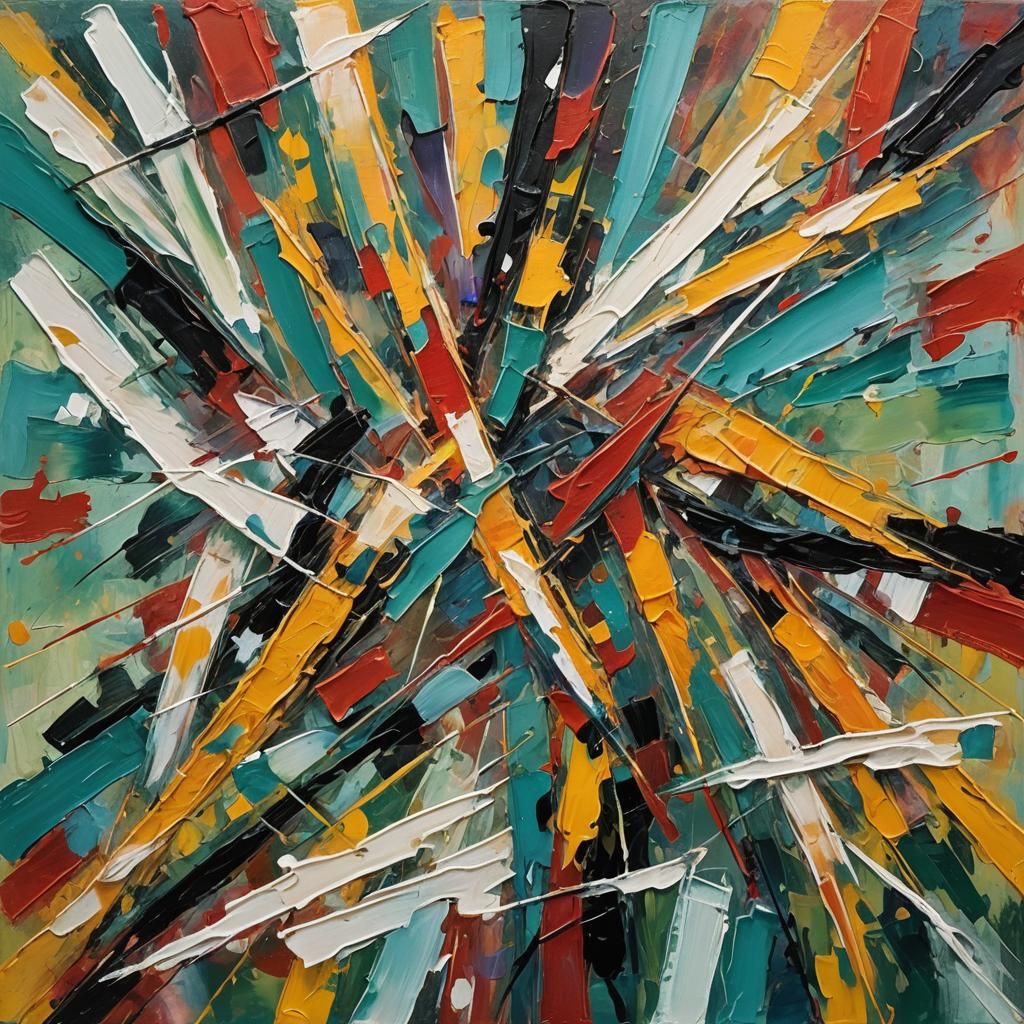 Abstract Expressionist Shapes with Impasto Texture