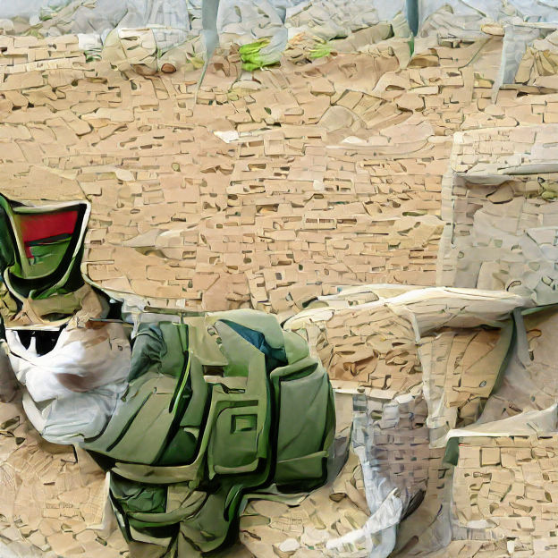 Heroic Feline Soldier Ready for Battle