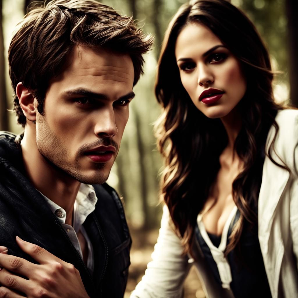 Eiza Gonzales and Stefan Salvatore in Vampire Diaries