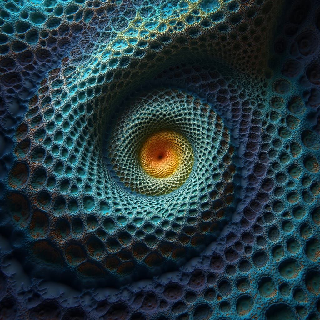 Dreamlike Fractal Vortex in Vibrant Hues