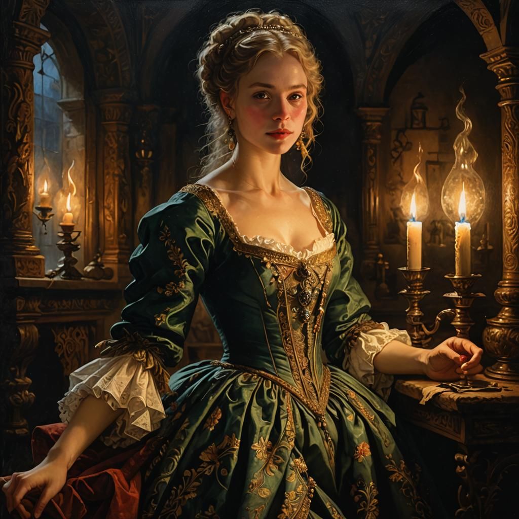 Romantic Portrait of a Zigane Girl in Candlelight