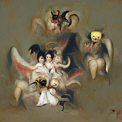 Angels and Demons in Classical Painting Style