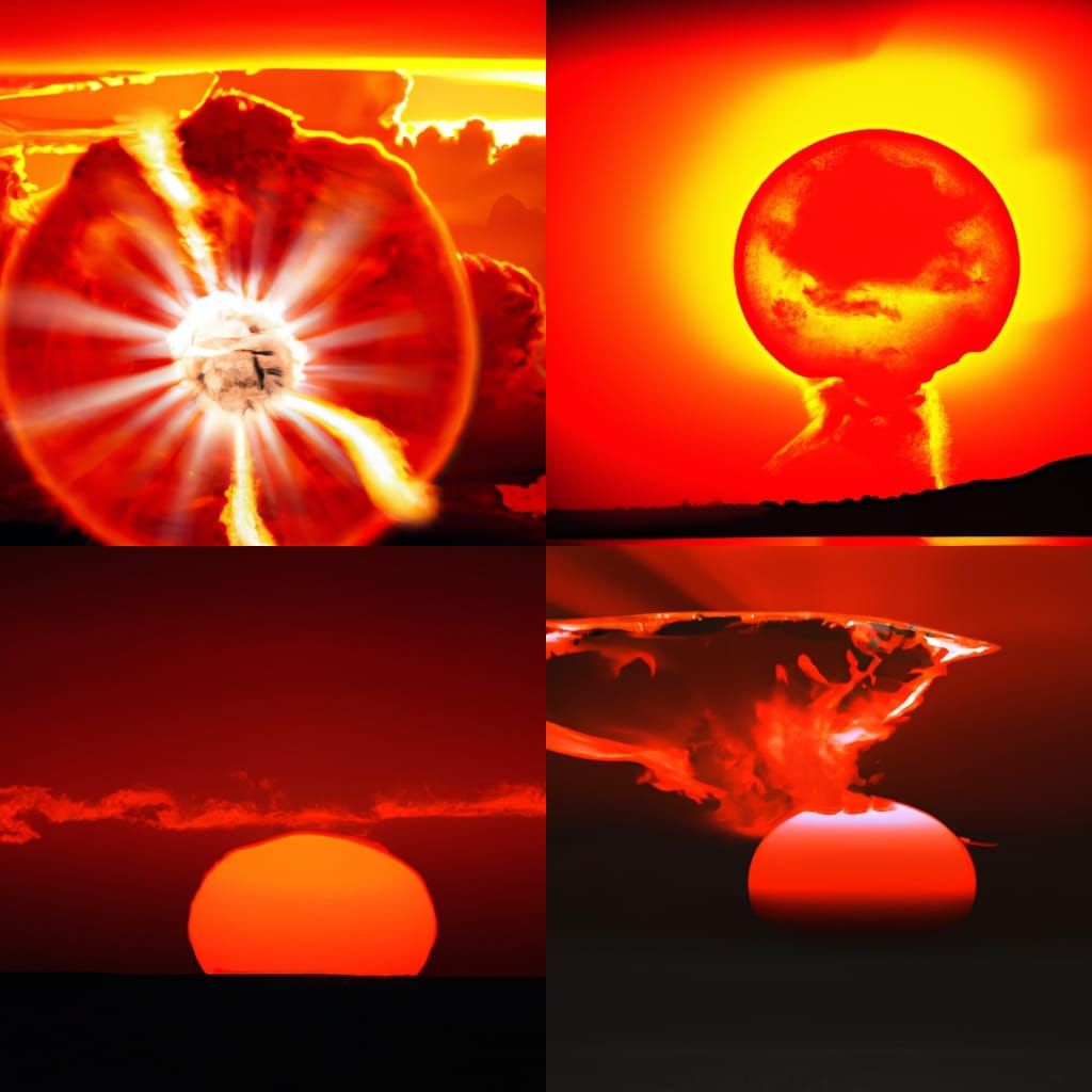 Dramatic Nuclear Explosion at Sunset