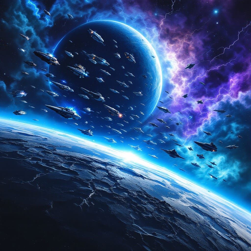 Human Space Armada Prepares for Interstellar War