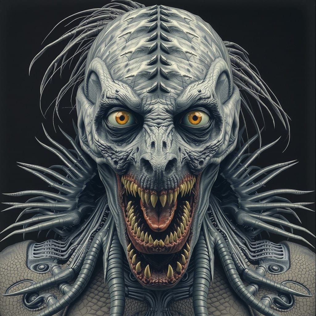 Surreal Horror Hybrid of T. rex and Human Revealed in Dark, ...