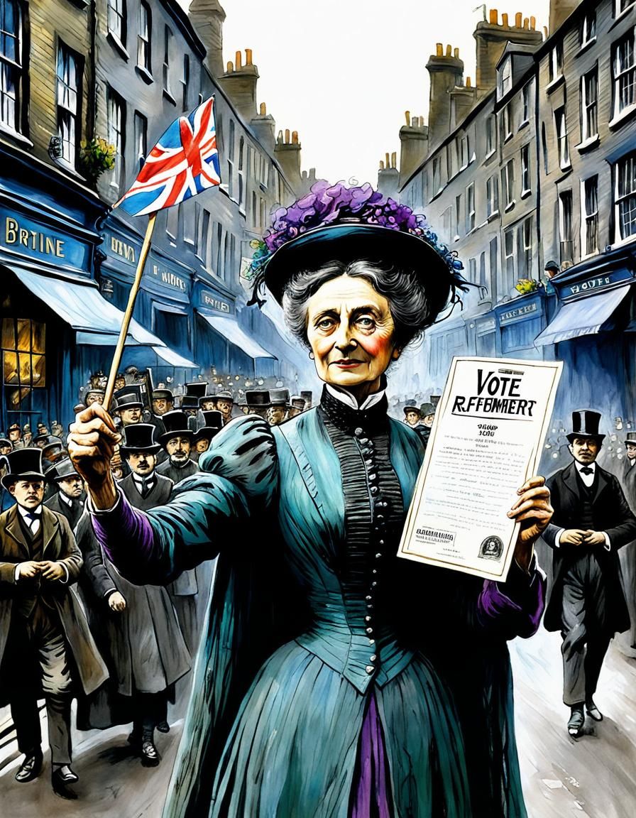 Emmeline Pankhurst- endured 13 imprisonments, founded the Wo...
