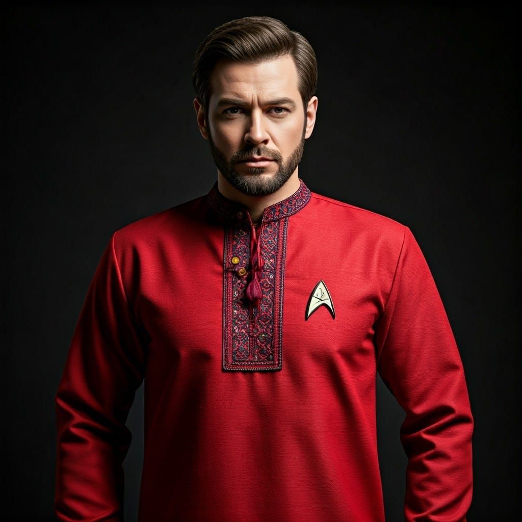Star Trek Vyshyvanka: Ukrainian Style Red Shirt