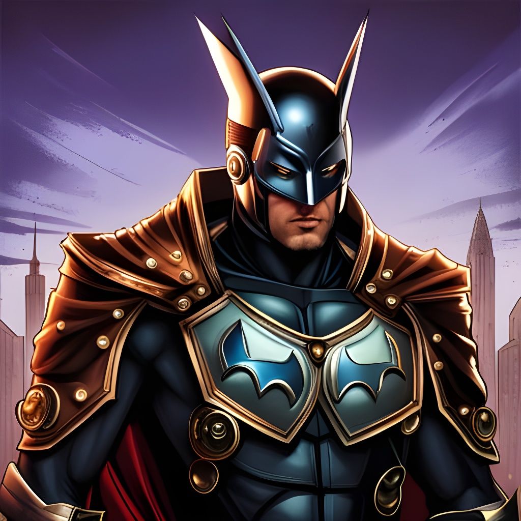 Steampunk Batman Portrait in Detailed Armor