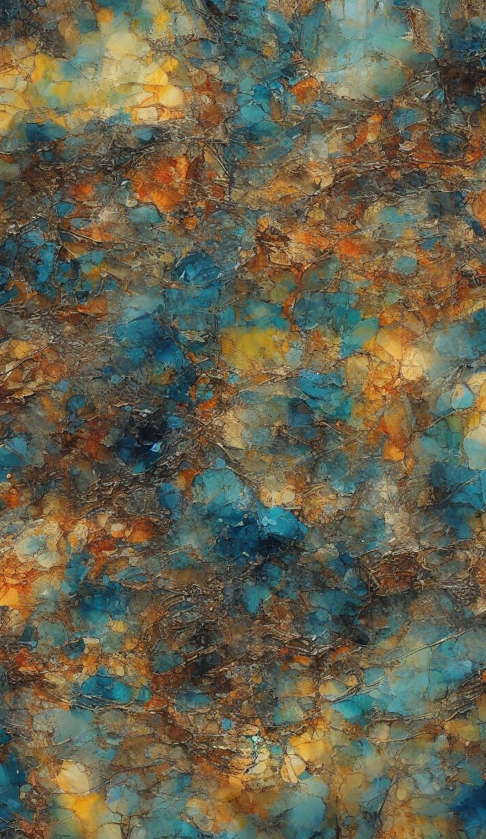 Iridescent Fabric with Dripping Droplets in Vibrant Colors