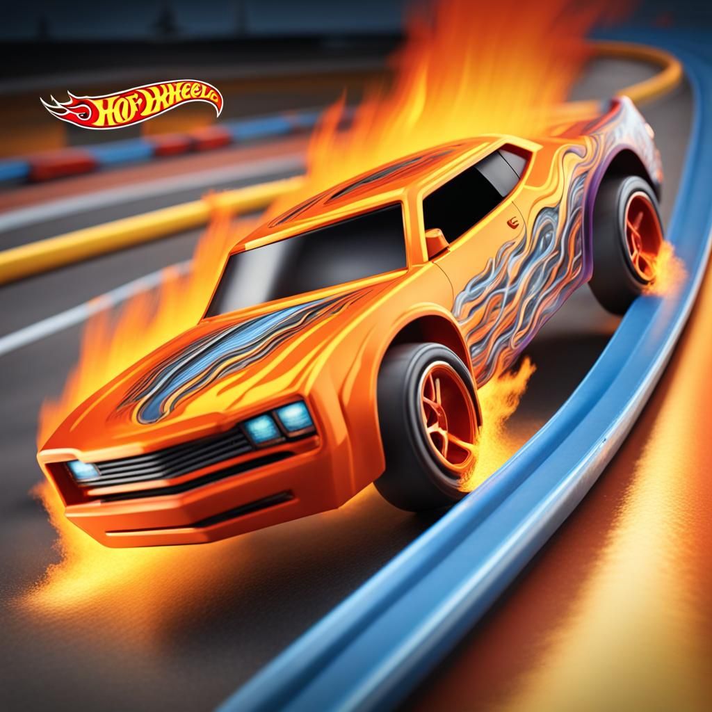 Hot Wheels Car Jumps Through Flaming Ring
