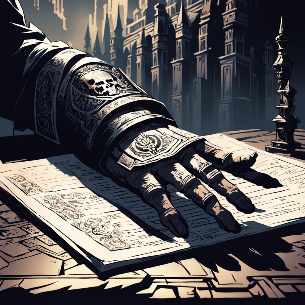 Emperor's Shadow Over Ledger: Dark Concept Art